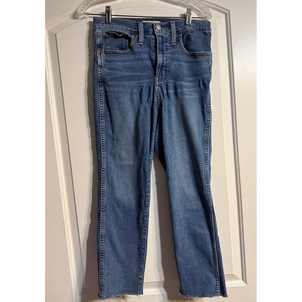 Madewell Roadtripper Stovepipe 27 Blue High Rise Raw Hem Jeans Classic Boho